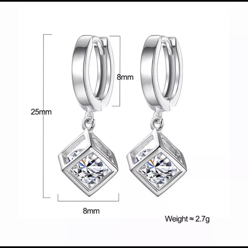 925 Sterling Silver Drop Earring - Picture 2 of 5